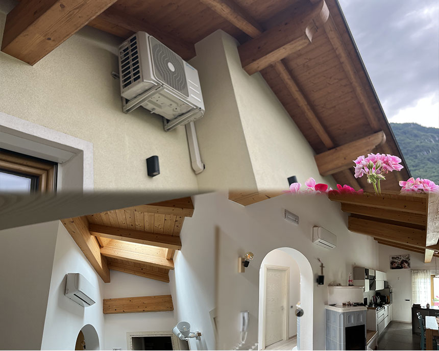 Unutrašnjost i spoljašnjost kuće u Feltru – sistem „Split“ i akumulacija energije